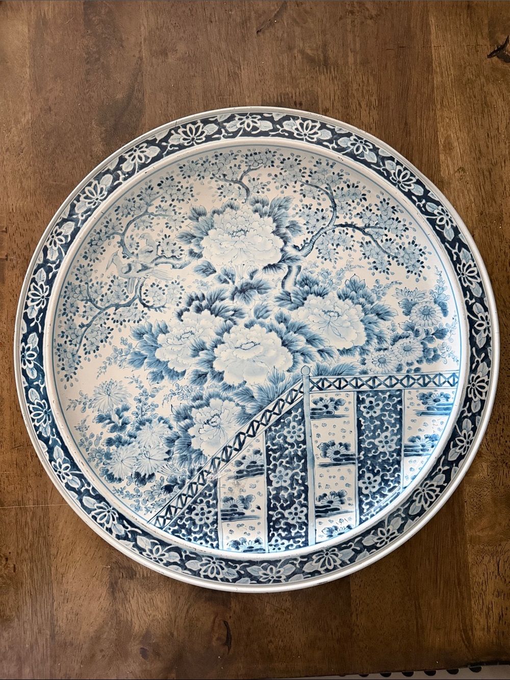 Blue & White Floral Decorative Charger Plate